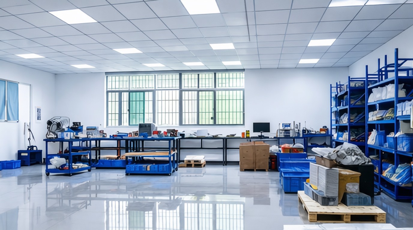 Assembly and inspection area where finished parts are checked before packing