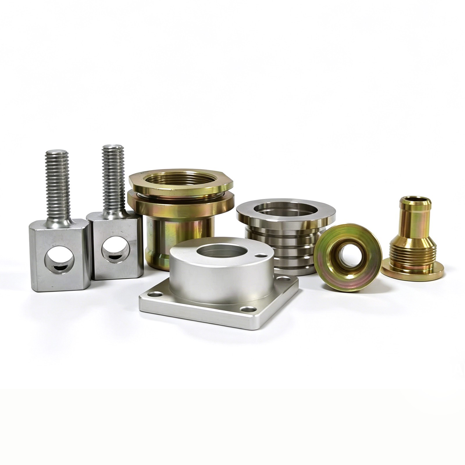 Brass and stainless fittings with fasteners