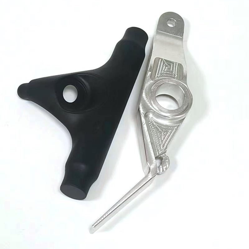 Curved lever with machined pivot